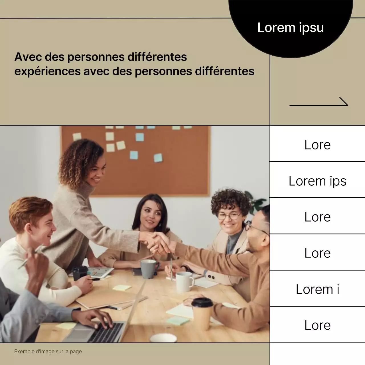 Promouvoir un recrutement communautaire moderne en beige et noir