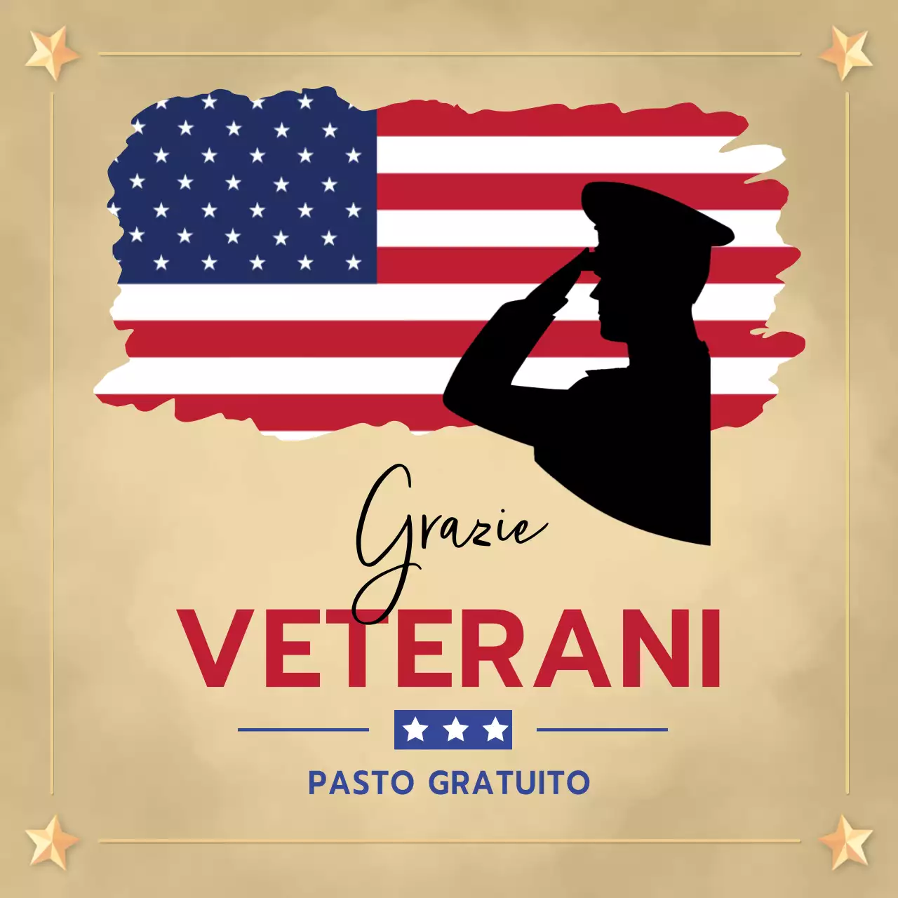 Pubblicità classica d'oro per il Veteran's Day