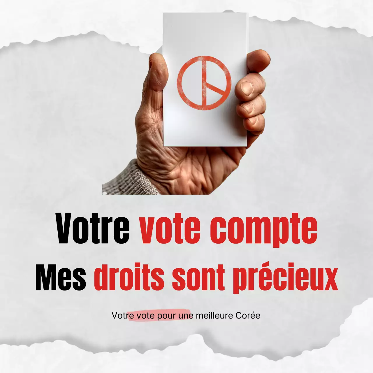 Une simple publicité rouge et grise pour la campagne électorale