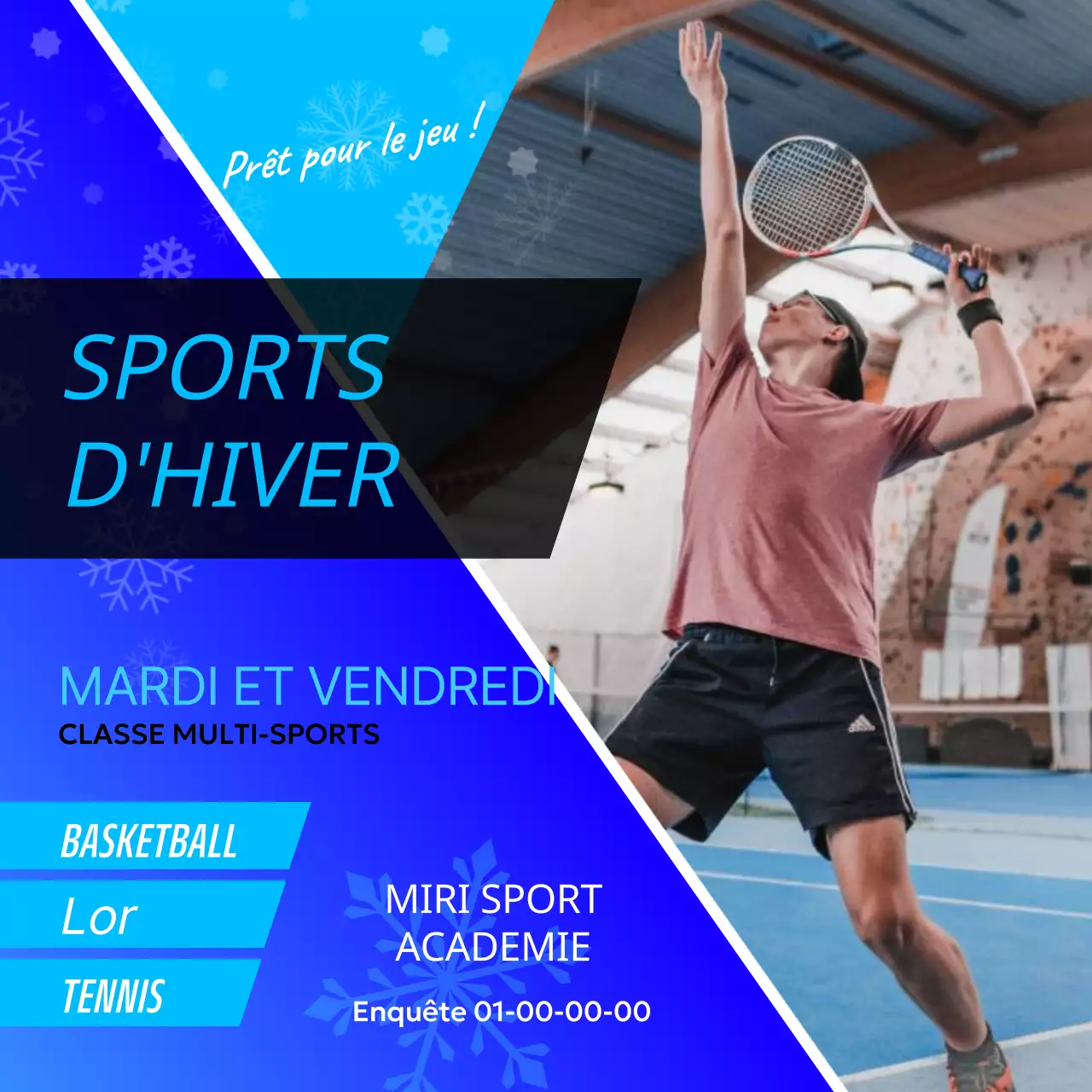 Promouvoir un centre de sports d'hiver moderne en bleu