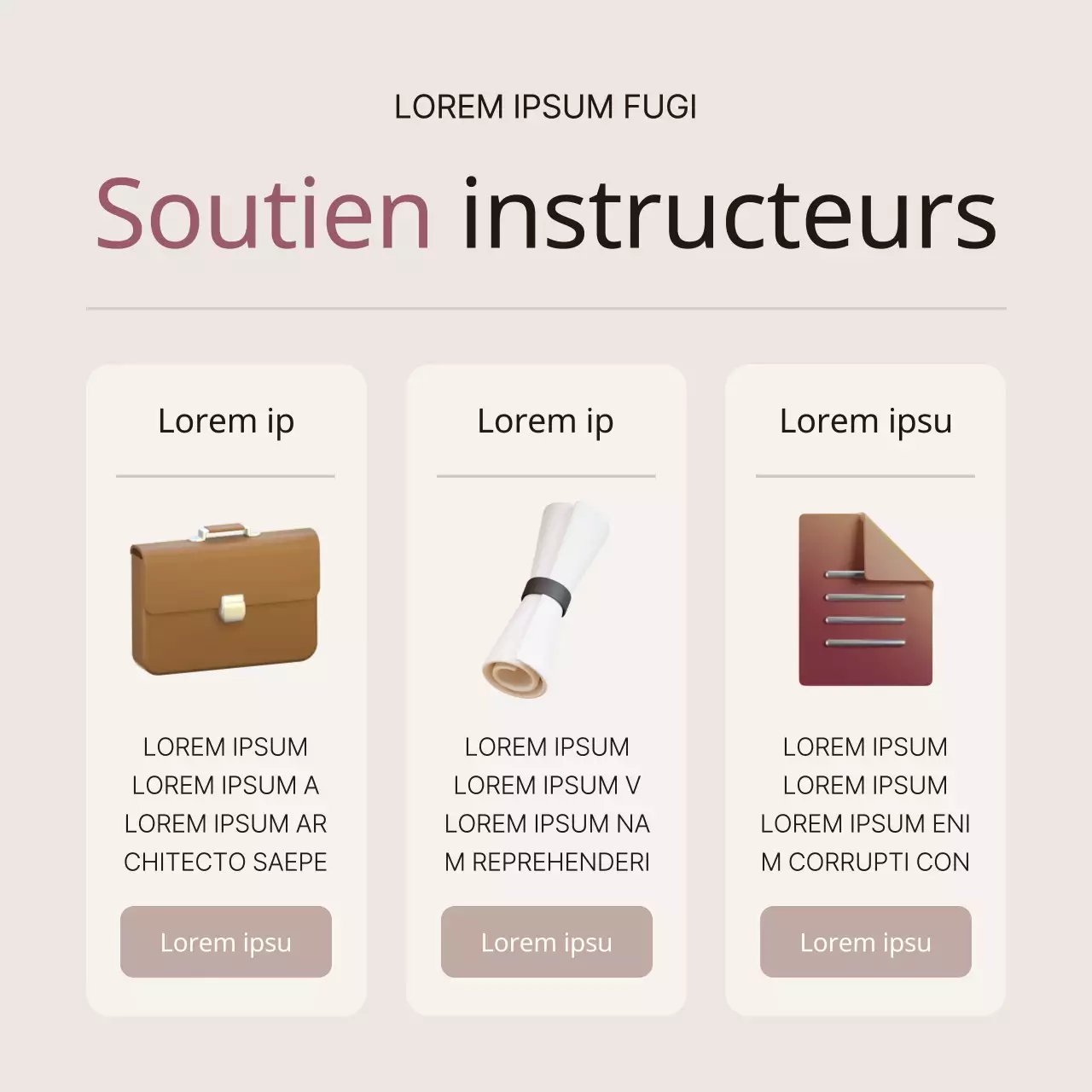 Un simple avis de recrutement de tuteurs de couleur marron et beige