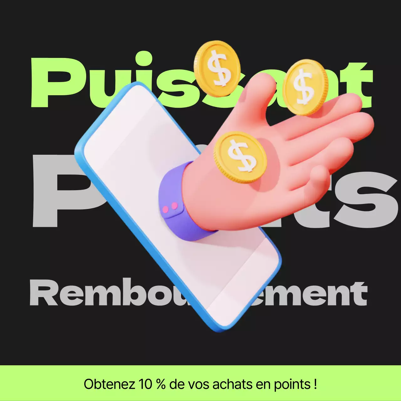 Poste de paiement des points Cyberpunk en noir et vert lime