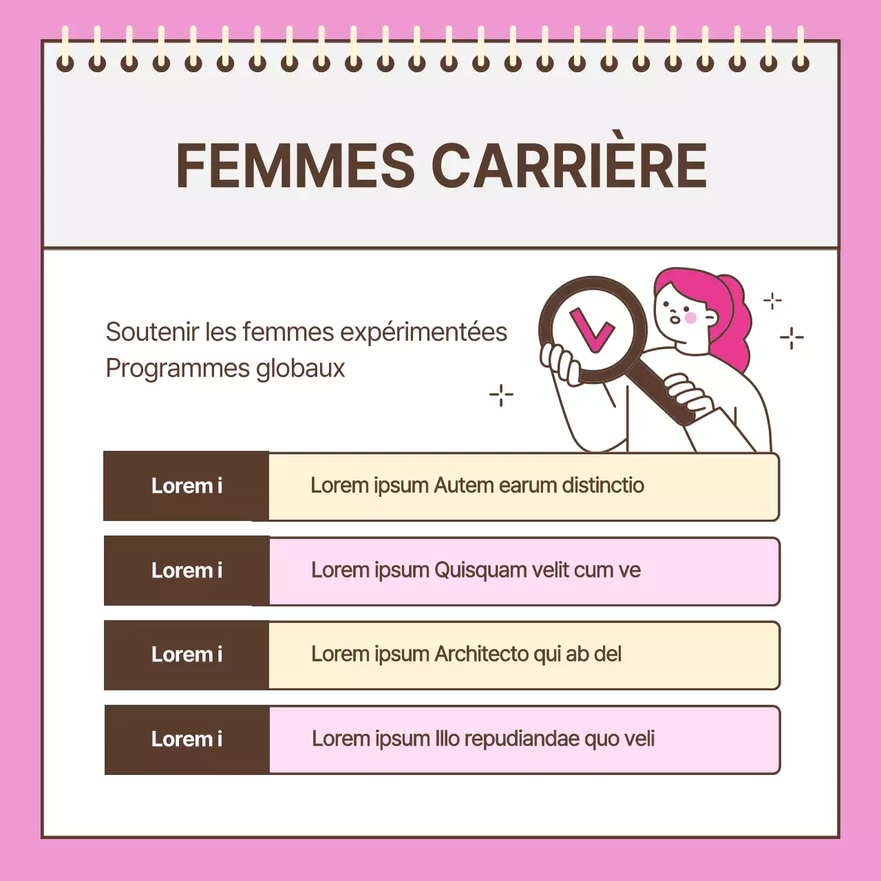 À propos du programme rose et simple d'interruption de carrière pour les femmes