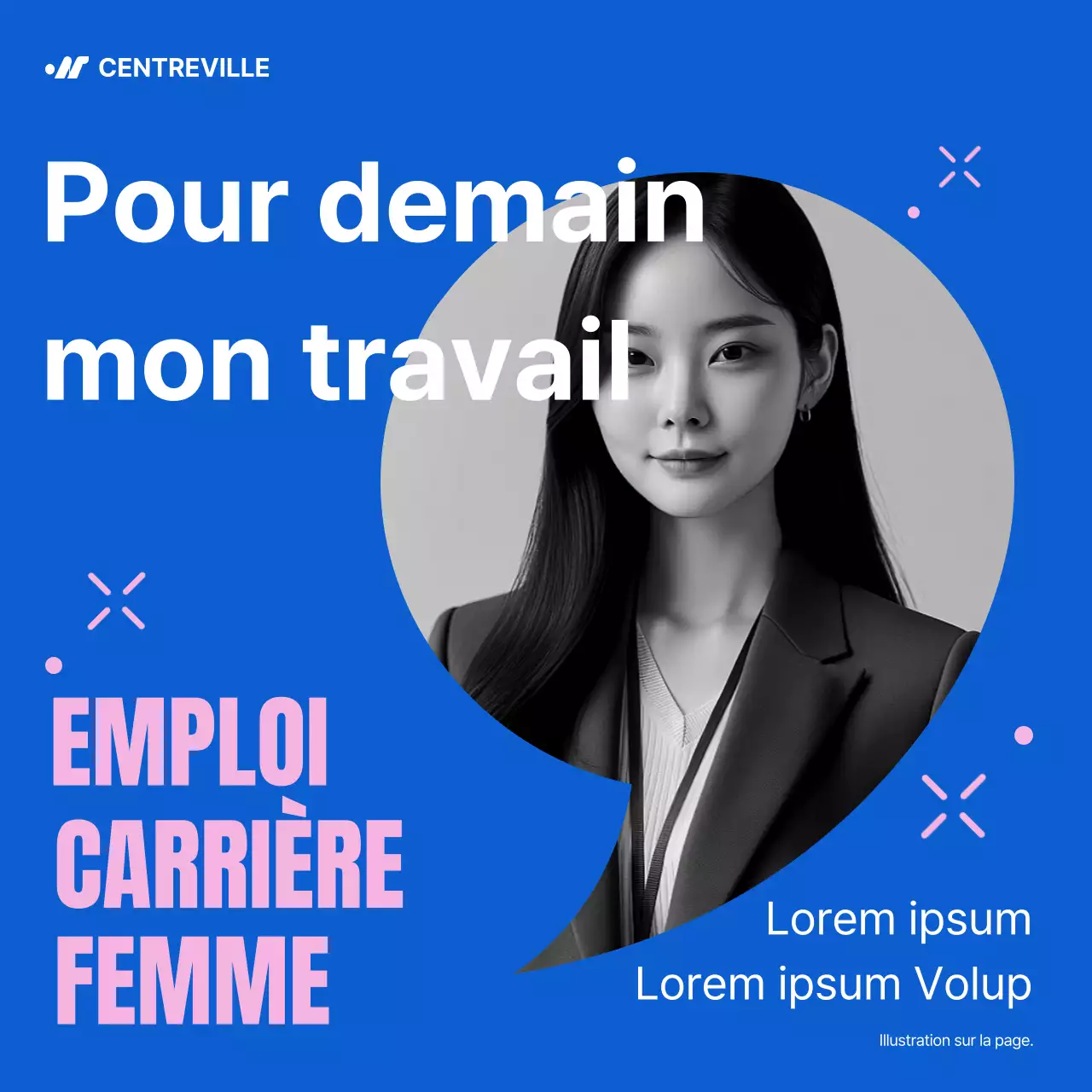 Promouvoir le programme moderne bleu et rose "Women's Career Leap" (Saut de carrière pour les femmes)