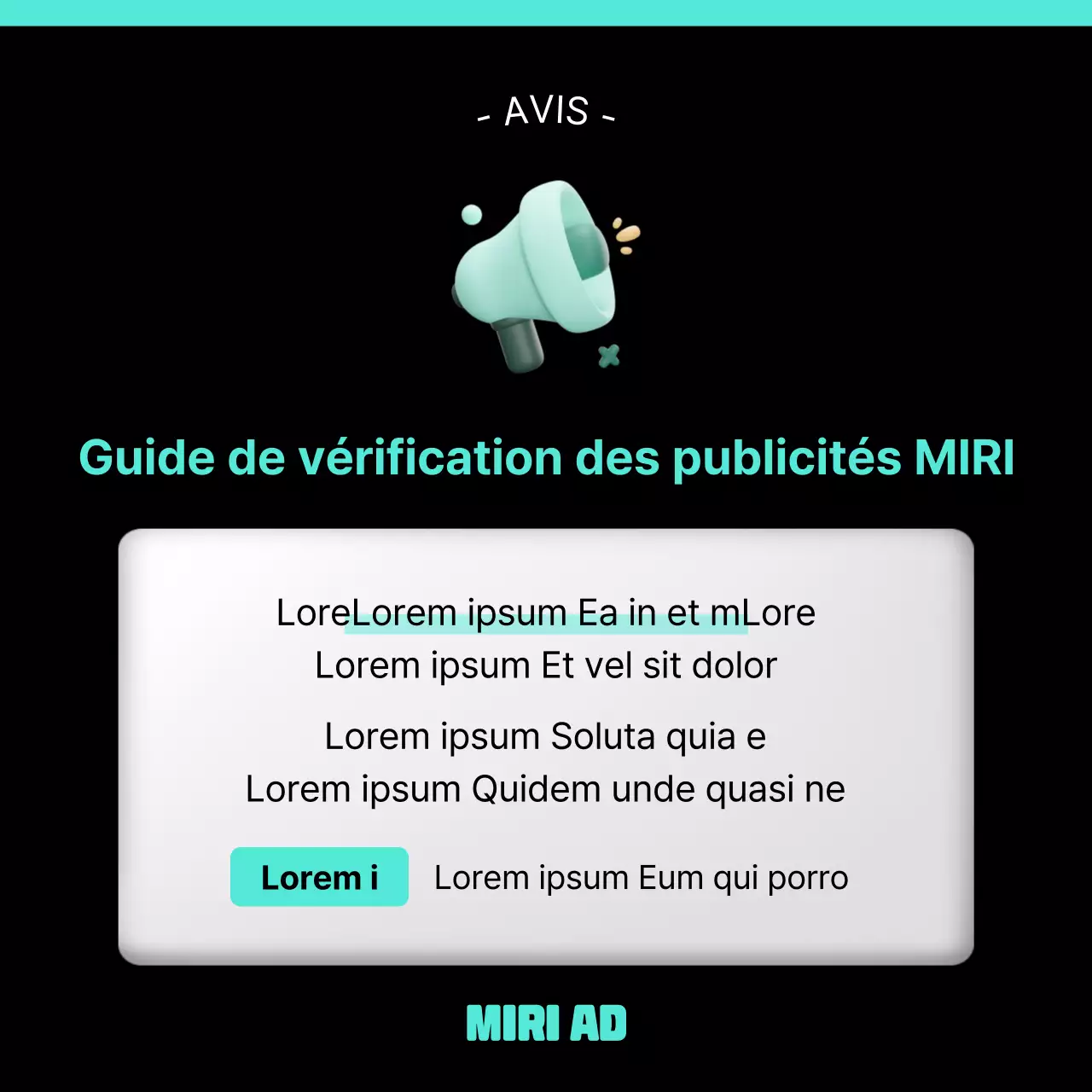 Un simple avis de maintenance du site en noir et menthe