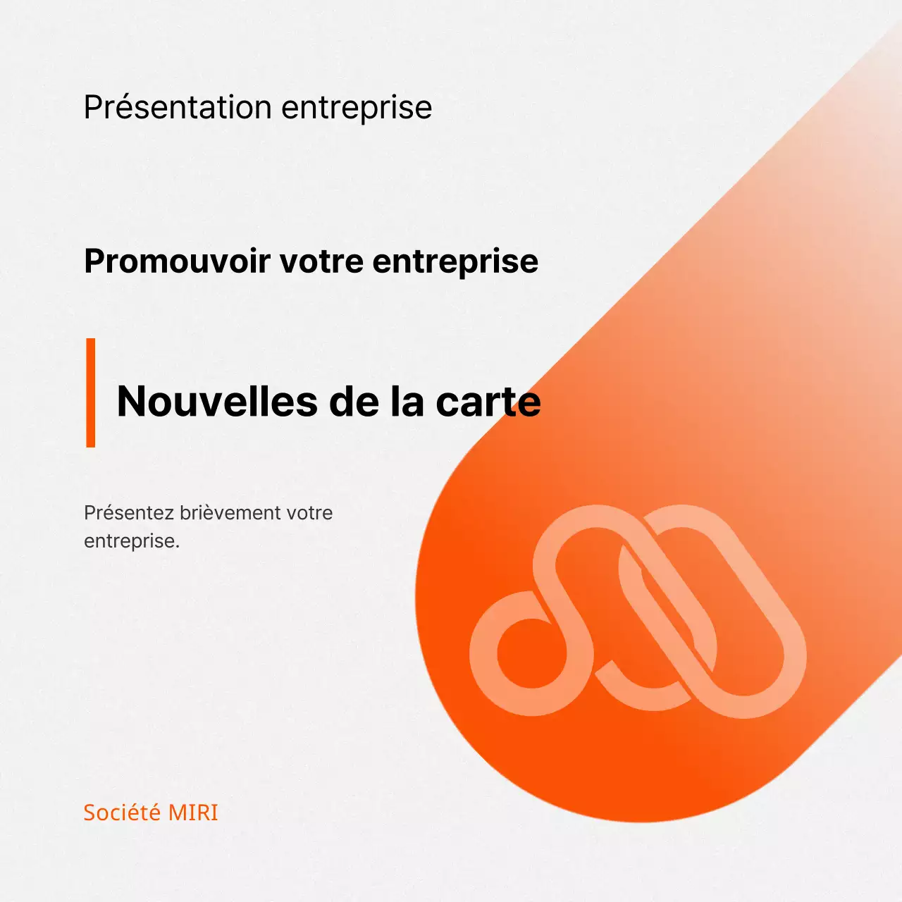 Un simple message orange et gris à propos de nous