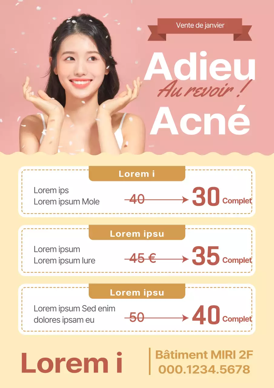 Événement dermatologique rose, jaune et vibrant