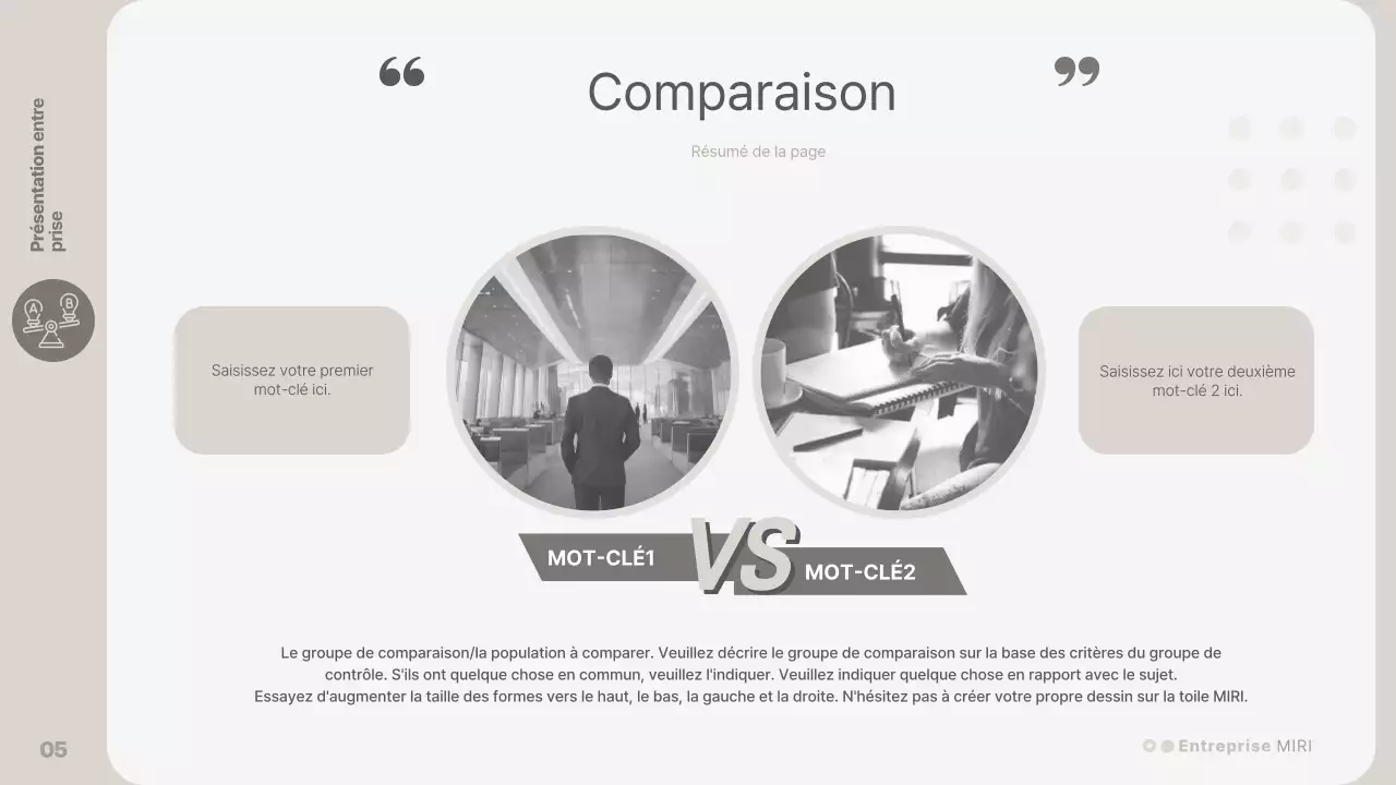 Une présentation d'entreprise simple, de couleur beige