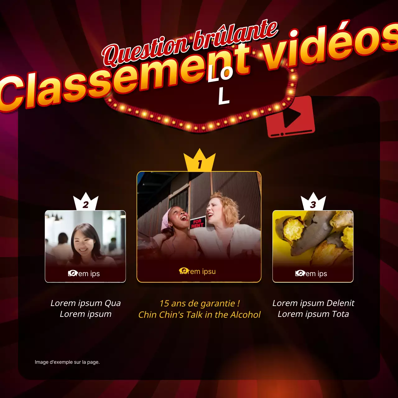 Un billet d'introduction au contenu rouge et jaune rétro