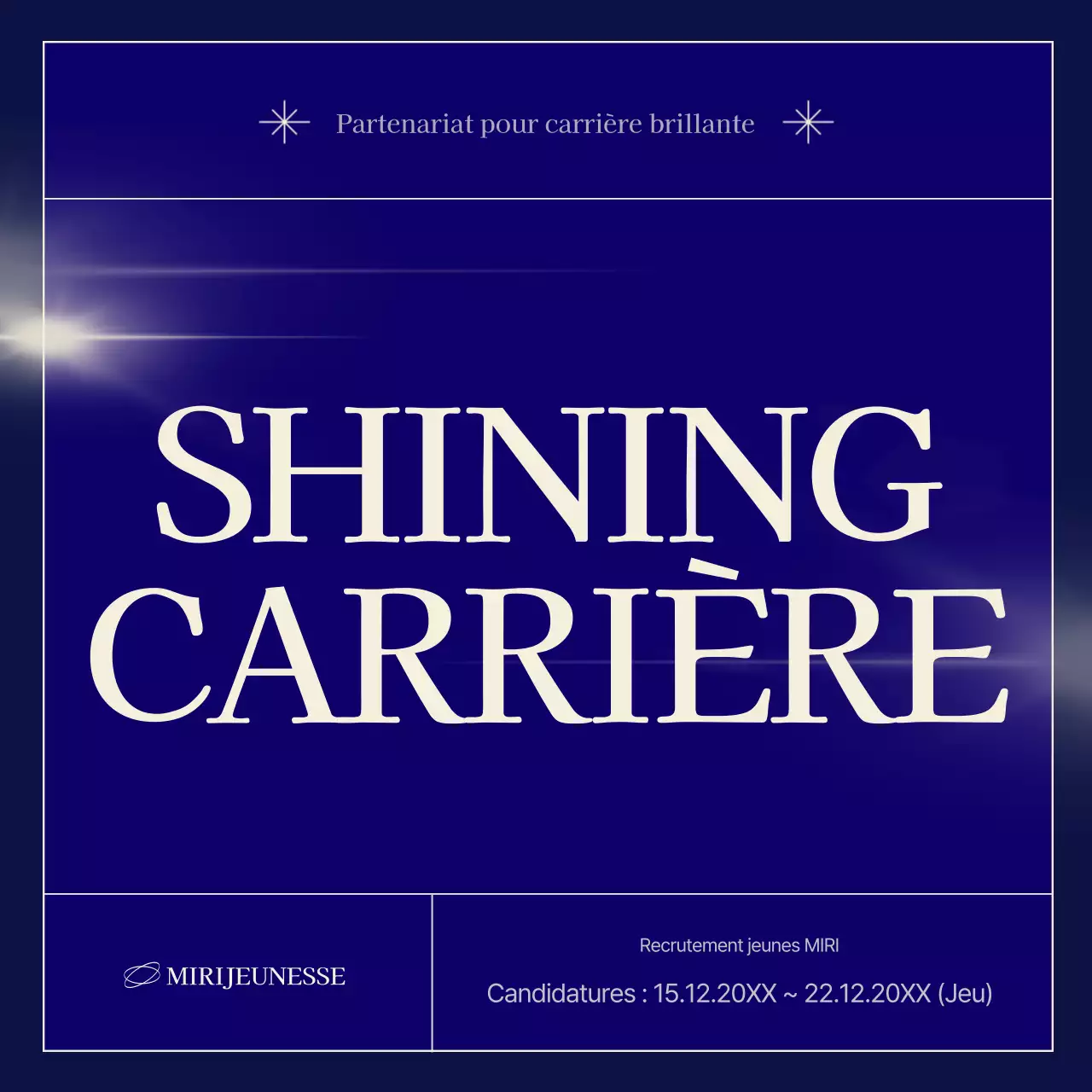 Un simple poste de recrutement communautaire en bleu marine et beige