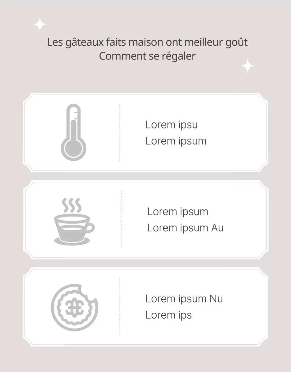 Promouvoir un gâteau de boulangerie classique en beige