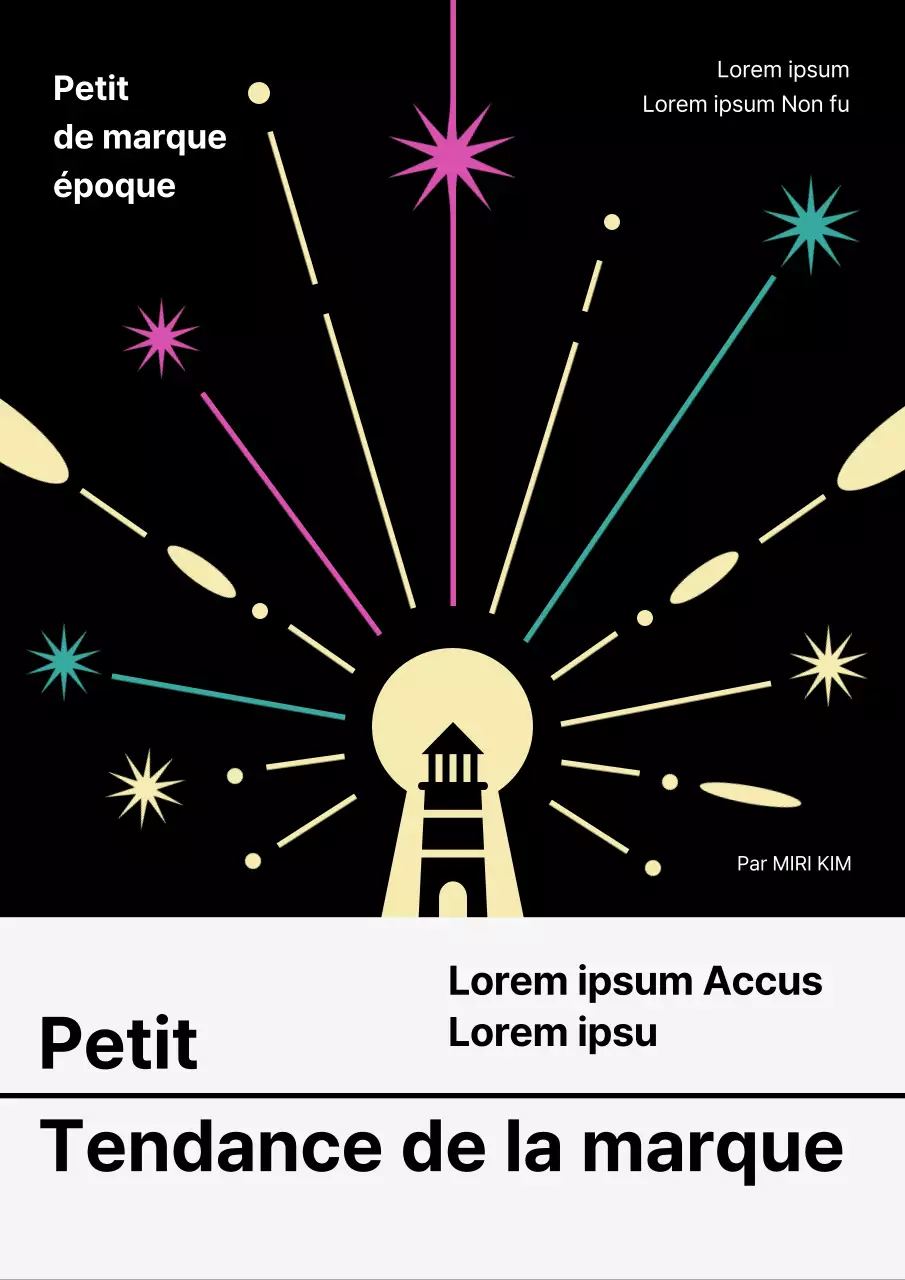 Couverture de la tendance des petites marques avec une touche de noir et de jaune