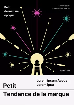 Couverture de la tendance des petites marques avec une touche de noir et de jaune