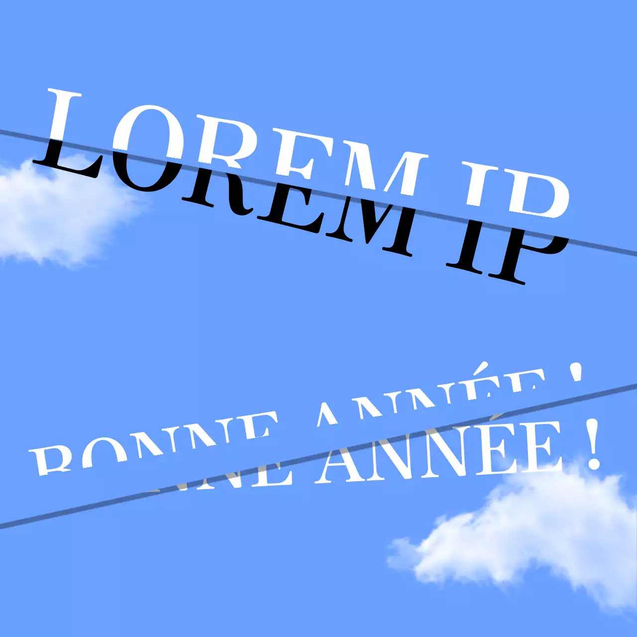 Carte de vœux moderne bleu clair pour le Nouvel An