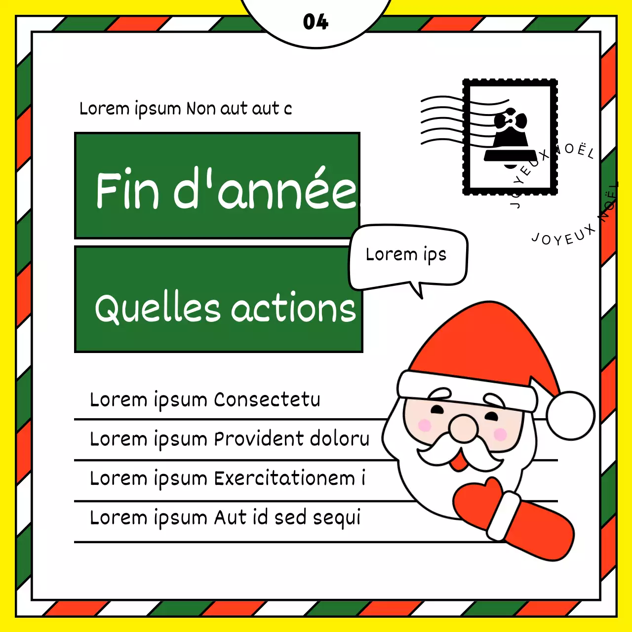 Modèle d'annonce de Noël en rouge et jaune