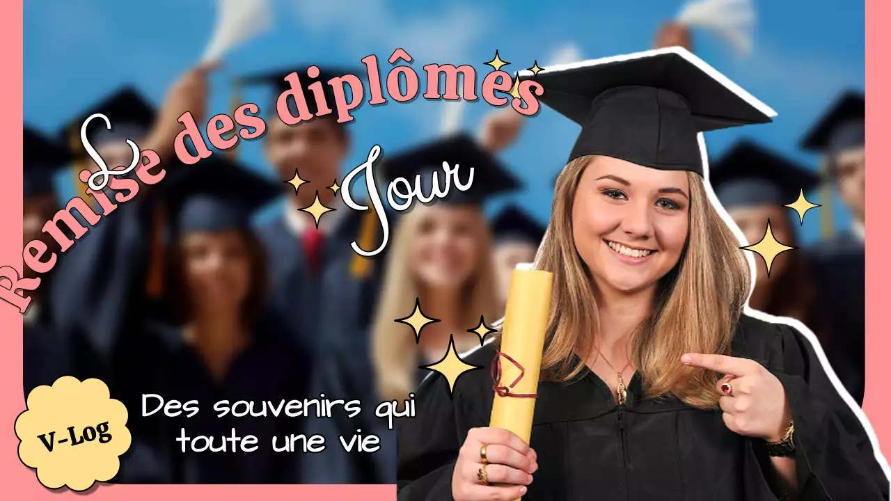 Promouvoir un vlog de fin d'études rose et kitsch