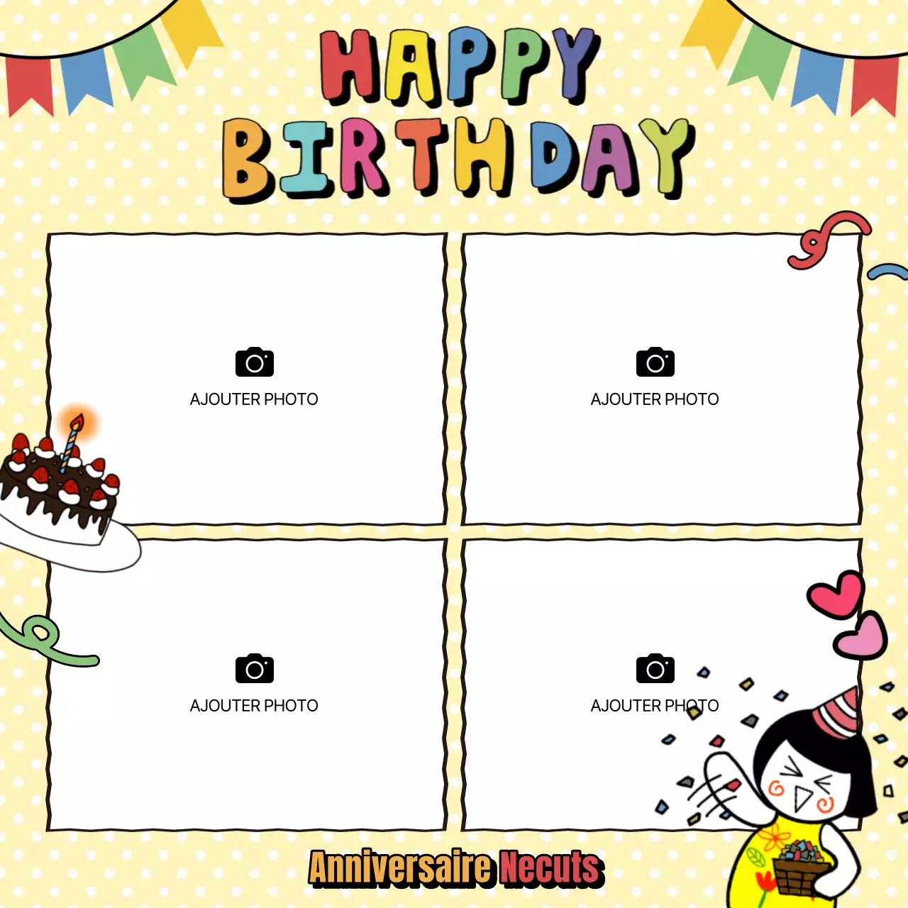 Une jolie publicité pour un instantané de vie sur fond jaune