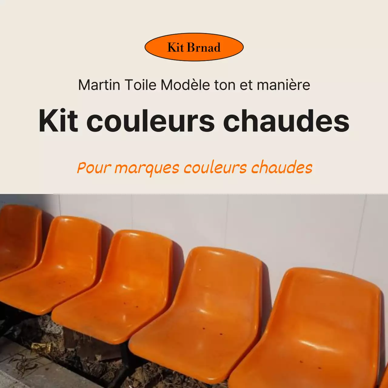 Publicité minimaliste pour un magasin de meubles en orange et noir
