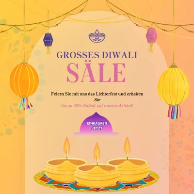 Gold und lila elegant Diwali Verkauf Aktion