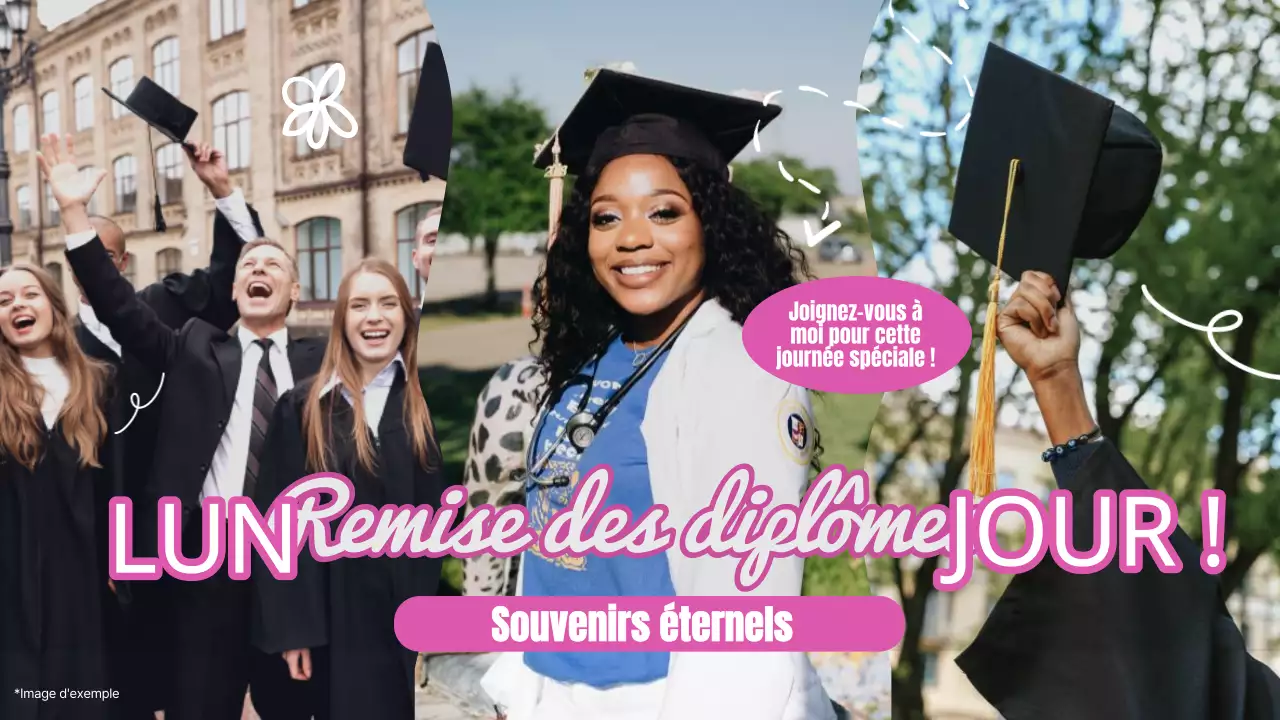 Histoire de la remise des diplômes en rose et blanc