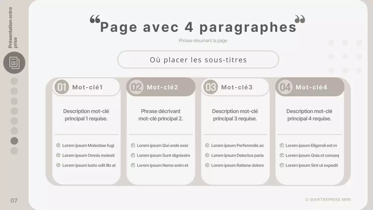 Rapport de mise en page moderne en beige et gris