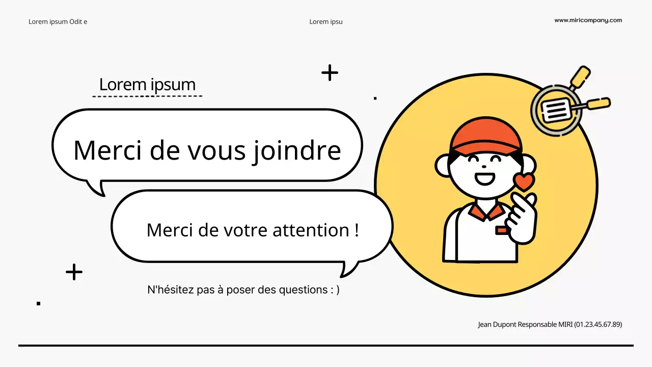 Guide simple du manuel de travail à temps partiel jaune et orange