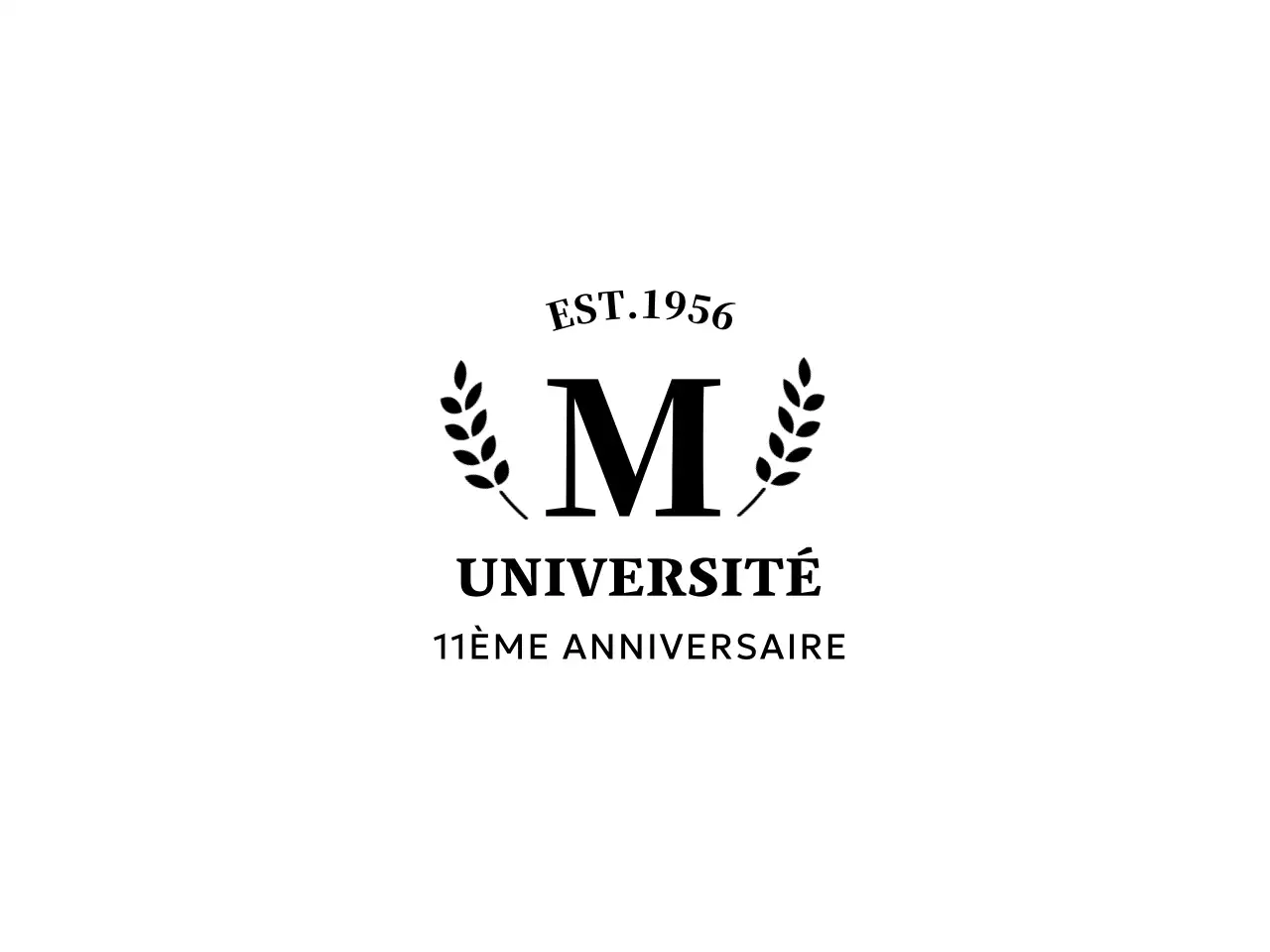 Concept simple de souvenir d'université avec logo en forme de laurier