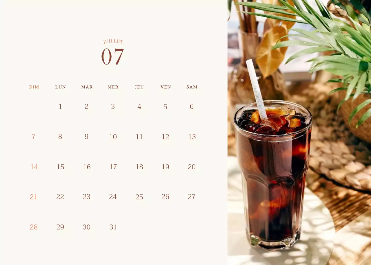 Mise en page de photos de cafés émotionnels en beige et marron