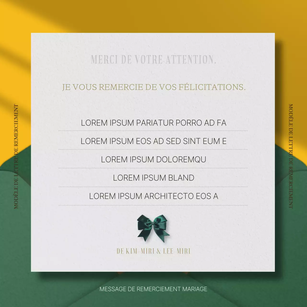 Papier de remerciement moderne en bleu et jaune