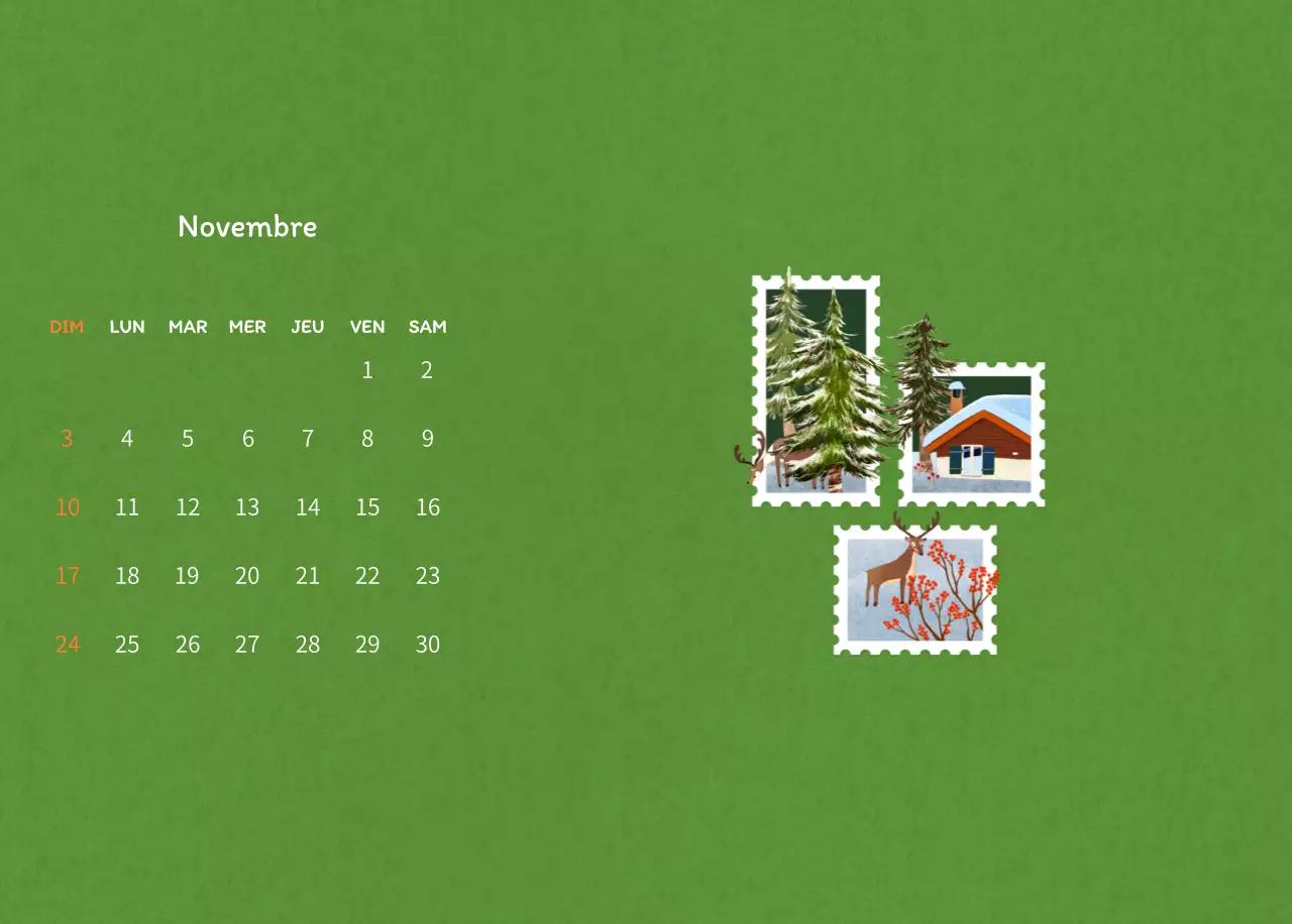 Illustrations de timbres avec un concept chaleureux