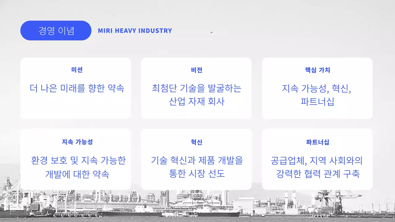 파랑의 미니멀한 중공업 사업 설명서