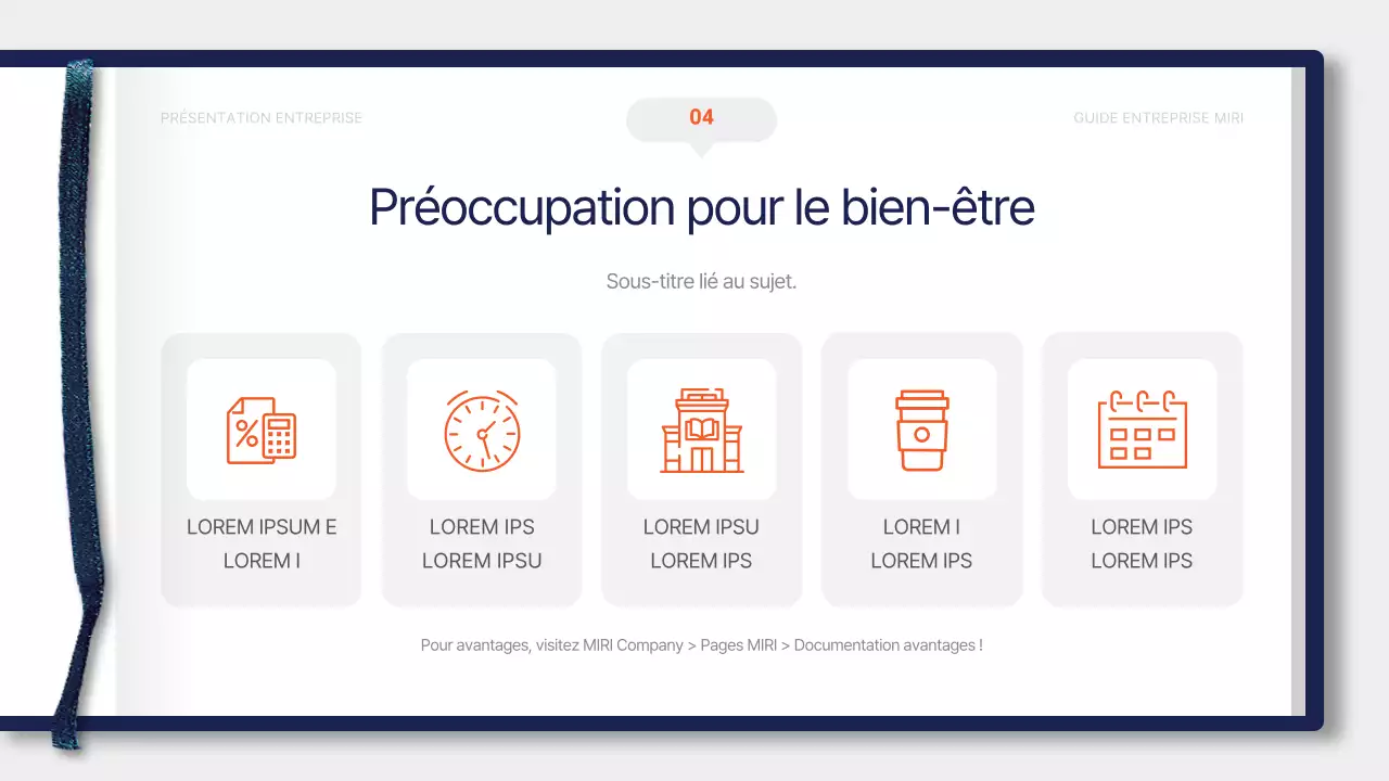 Matériel de formation simple, bleu et orange, pour le livret d'accueil des nouveaux embauchés