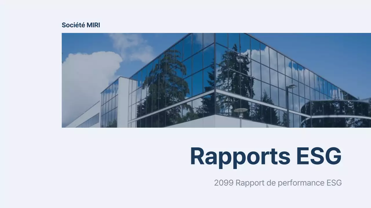 Un rapport ESG simple en bleu marine et bleu clair