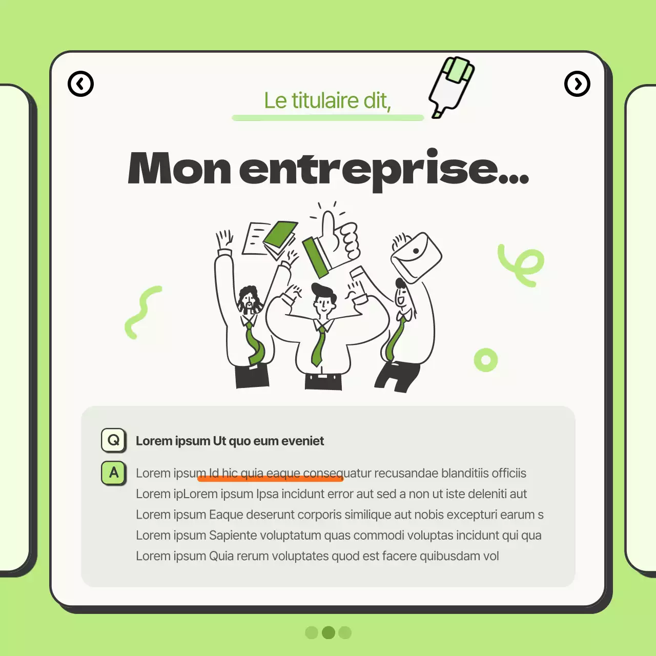 Promotion simple de l'entreprise en chartreuse et orange