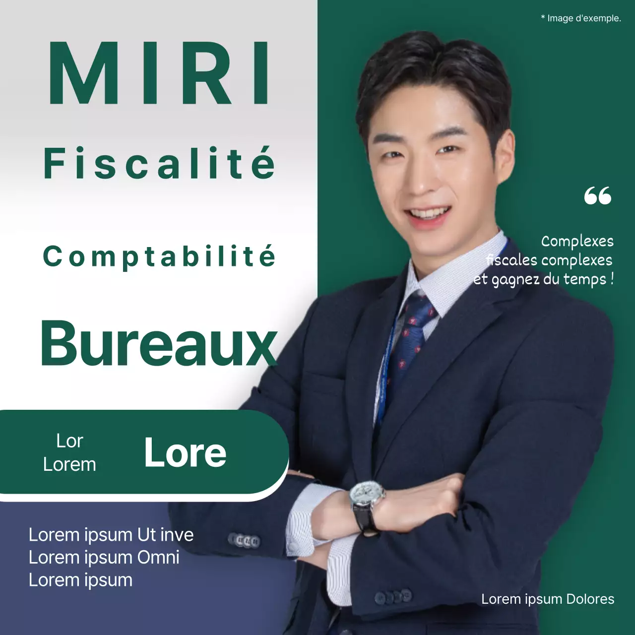 Une simple promotion verte et marine pour un cabinet d'experts-comptables.