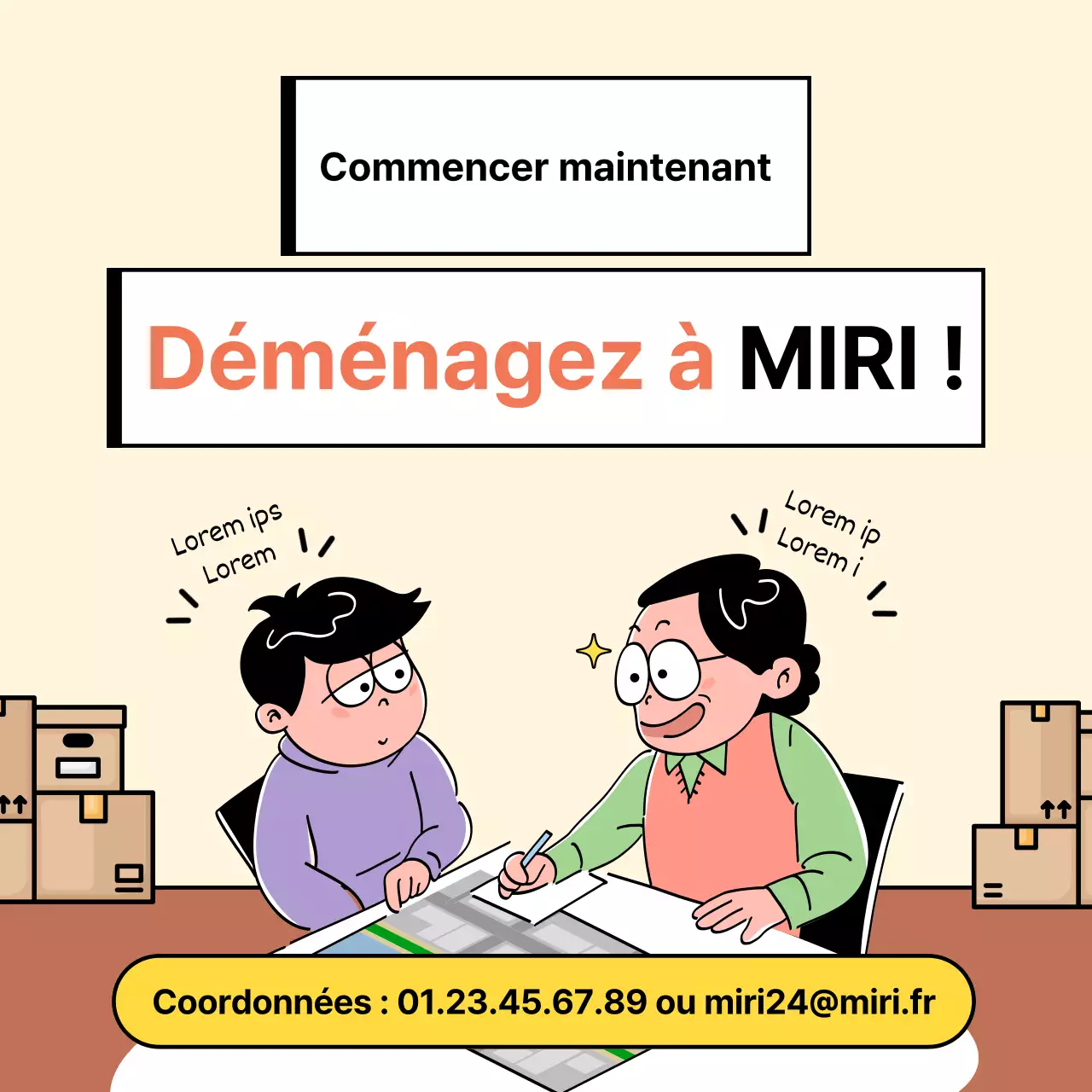 Promouvoir votre entreprise d'emballage ivoire et brun