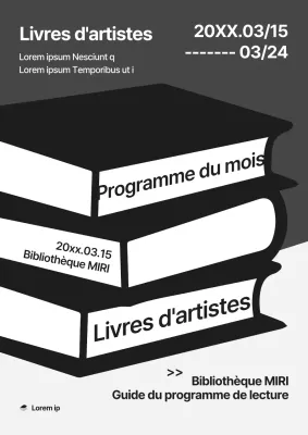 Promouvoir un programme de lecture tendance en noir et gris