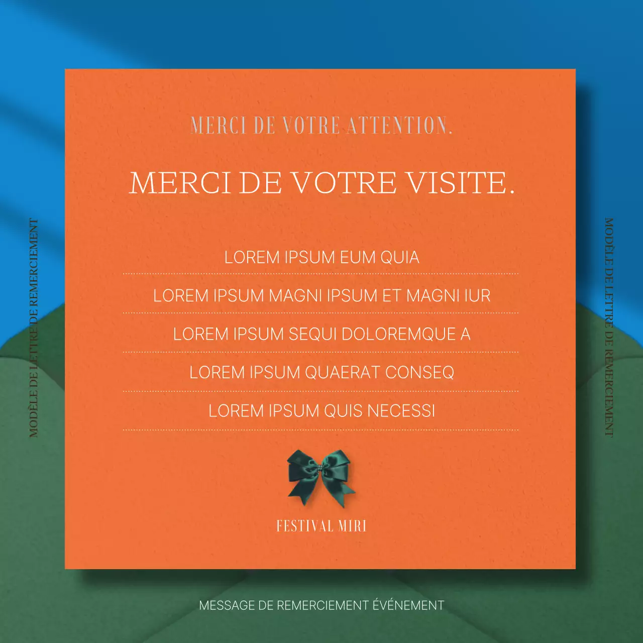 Papier de remerciement moderne en bleu et jaune