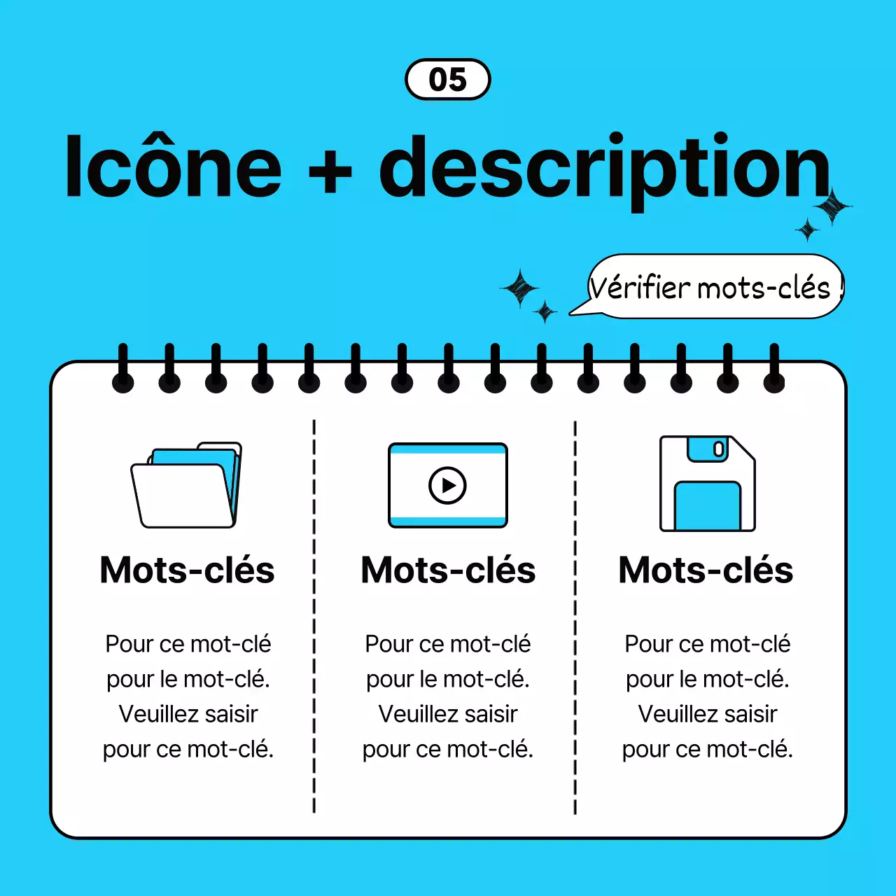  Conseils d'affaires simples en bleu clair et noir