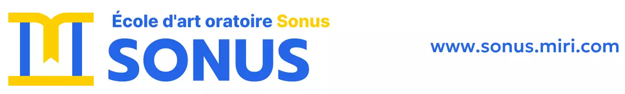 Conception d'une école de la parole en couleur avec une icône représentant un podium