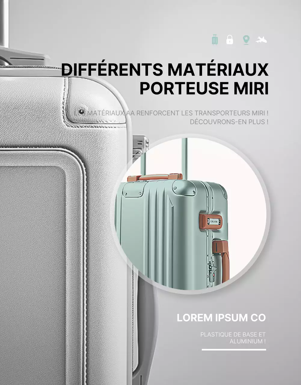 Promouvoir un produit de transport simple en menthe et ivoire