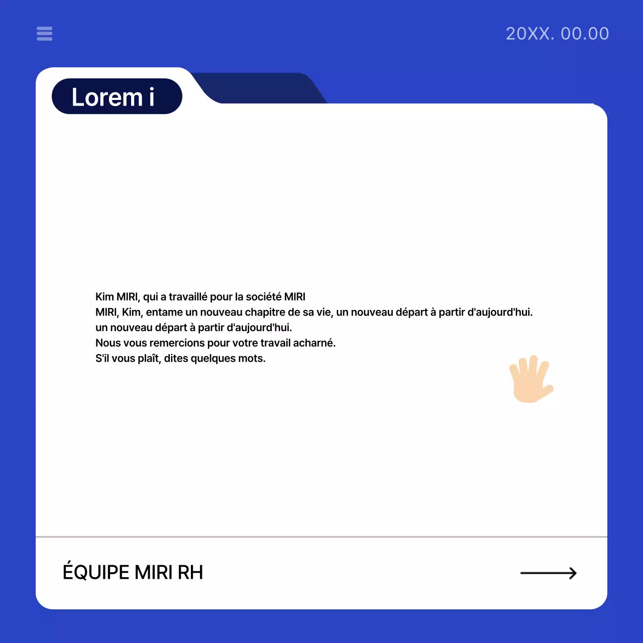 Guide simple d'annonce d'entreprise en bleu