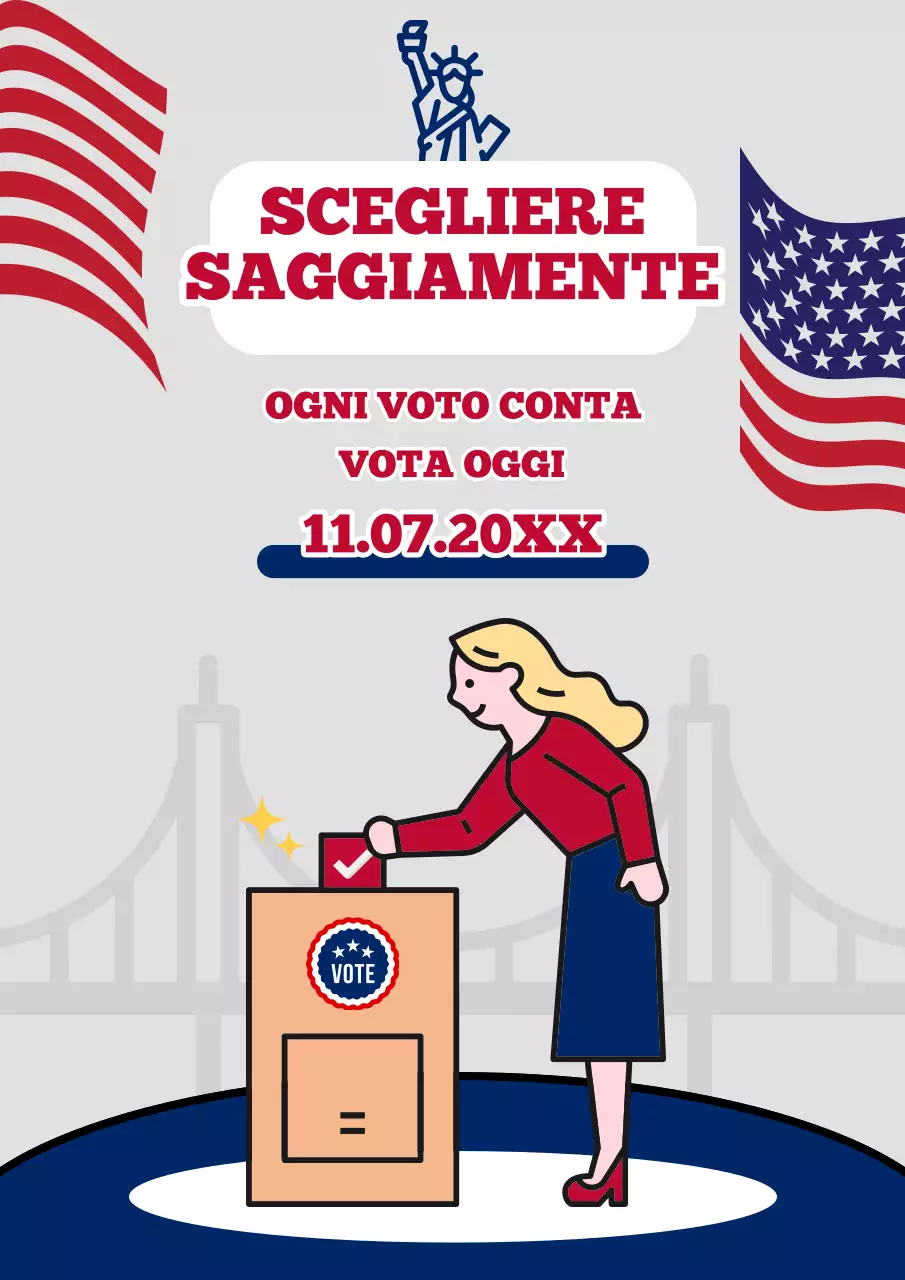 Pubblicità semplice del giorno delle elezioni in grigio e blu