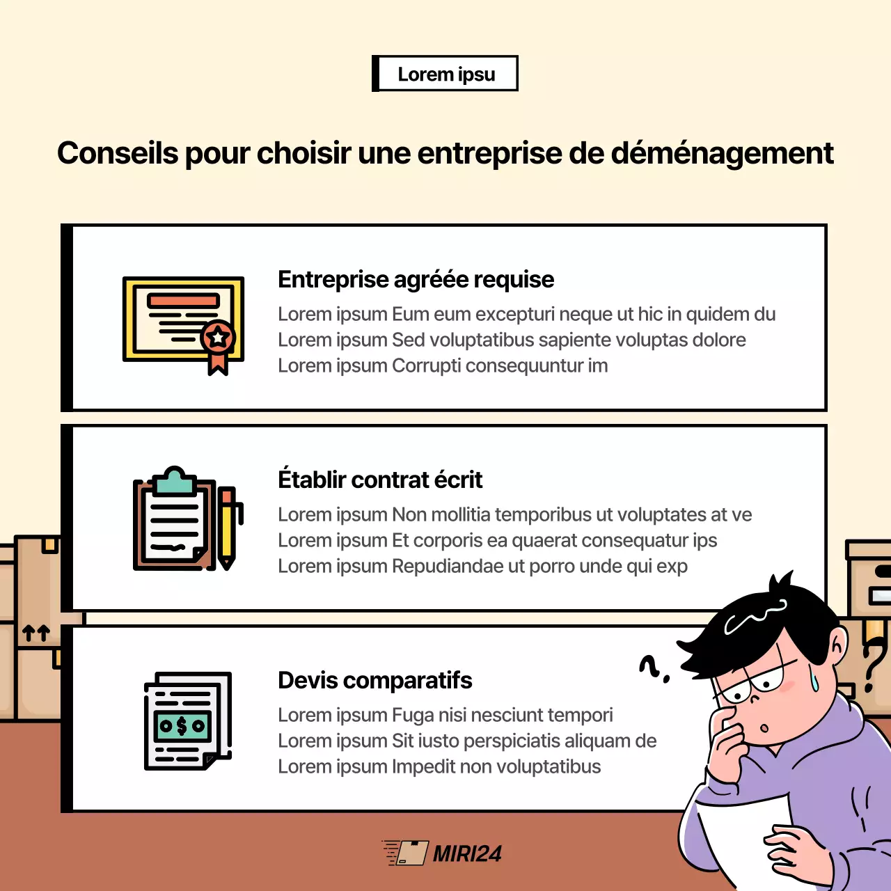 Promouvoir votre entreprise d'emballage ivoire et brun
