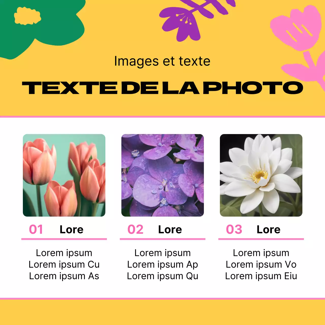 Guide des jolies fleurs de printemps jaunes et roses
