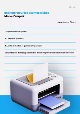 Annonce de l'utilisation d'impressions 3D bleues et simples pour le secteur public