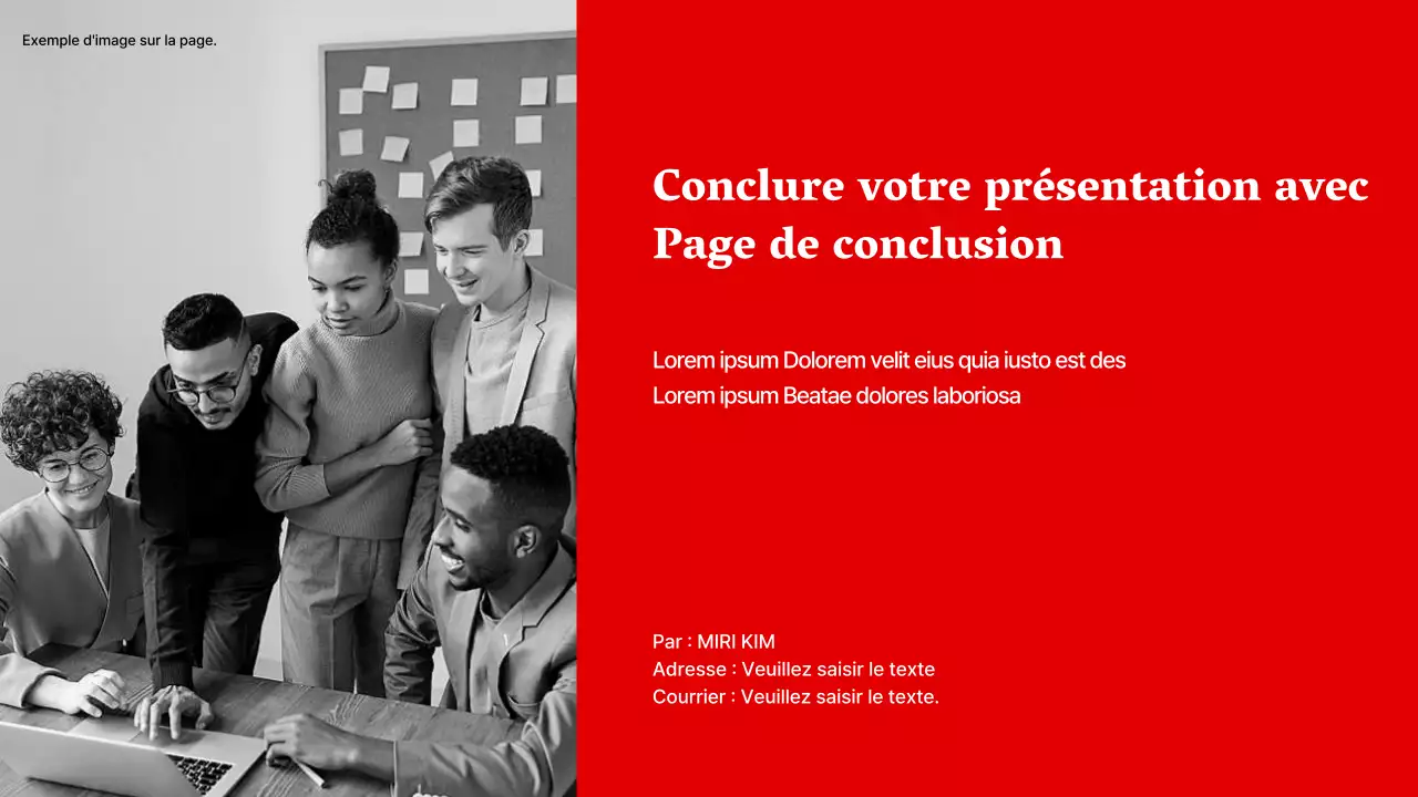 Une présentation de base en rouge et gris