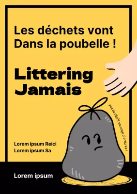 Simple avis de litière jaune et noir