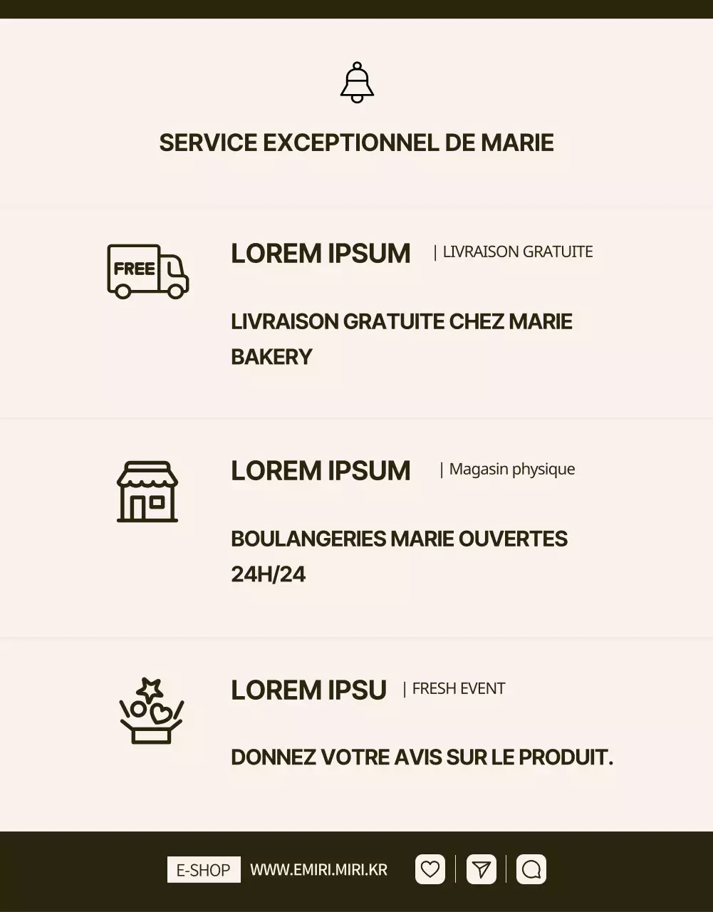 Promouvoir un événement de boulangerie moderne en noir et beige