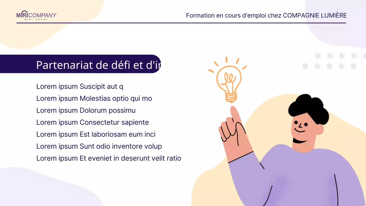 Un simple guide de formation RH en mauve et orange